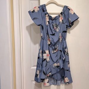 Hawaiian floral blue dress